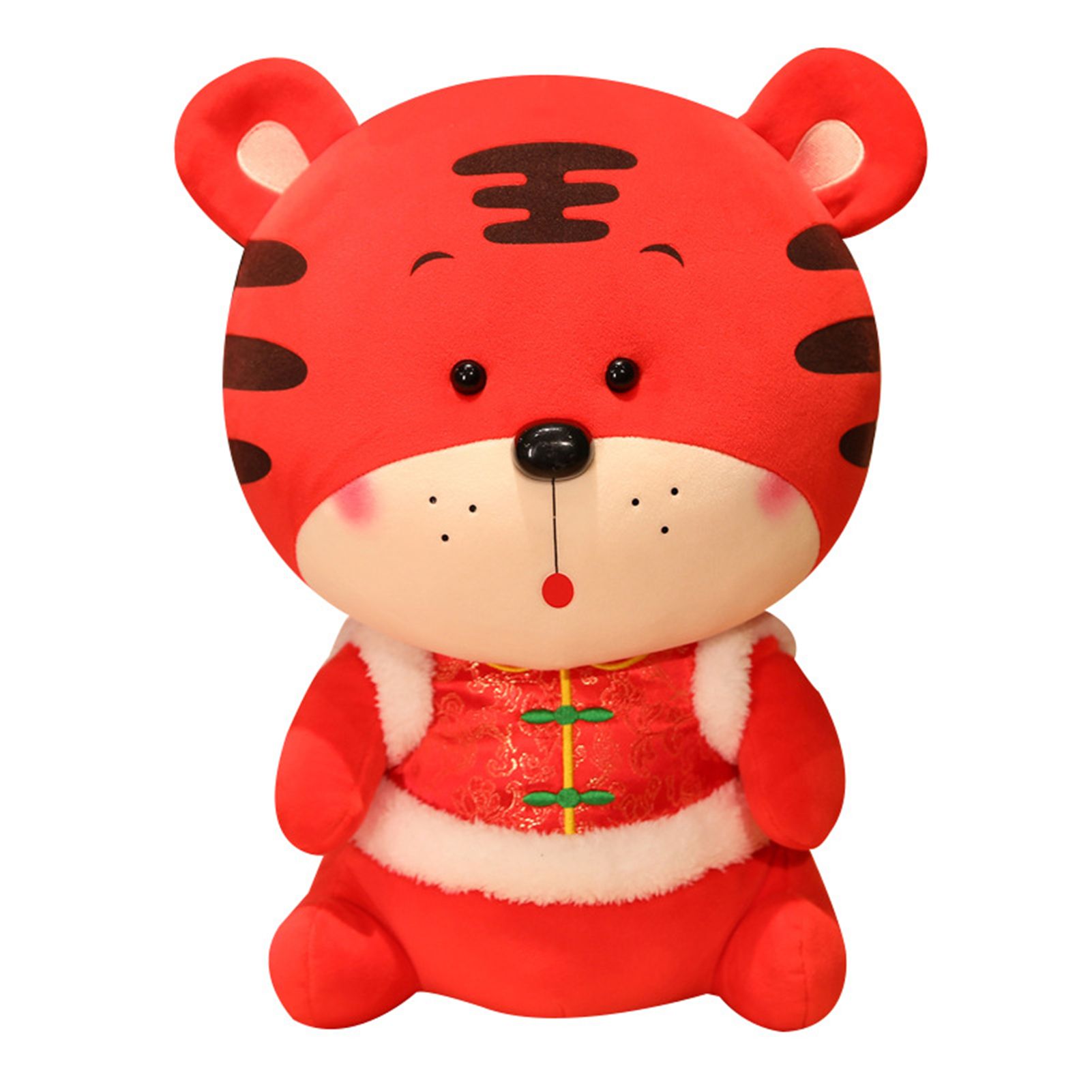 Childrenworld Red Tiger Plush Toy Classic Shaped New Year Decoration Gift Red Tiger Stuffed Toy