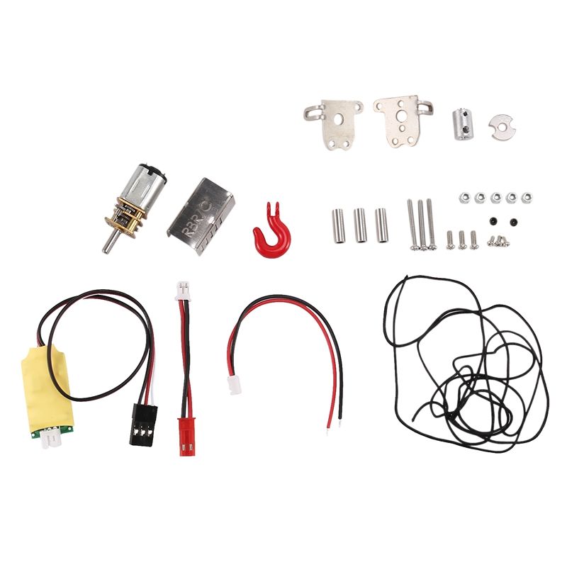 Metal Automatic Simulated Winch with 3Ch 3 Ways Receiver Cable for Wpl B14 B24 B16 B36 C14 C24 C34 Mn D90 Mn99S Rc Car