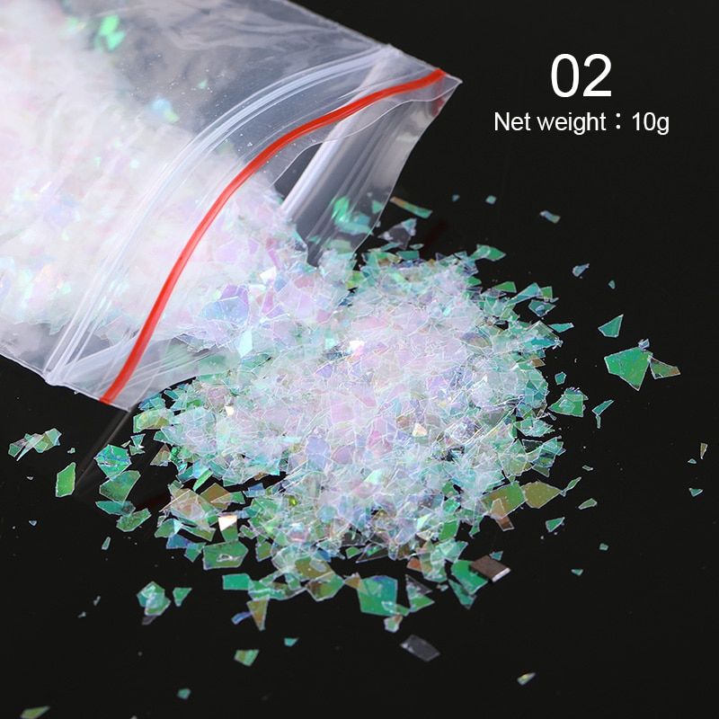 Flakes Gold Silver Nail Art Foil Paper Irregular Aluminum Nail Sticker Sequins Glitter 3D  Decoration Accessories