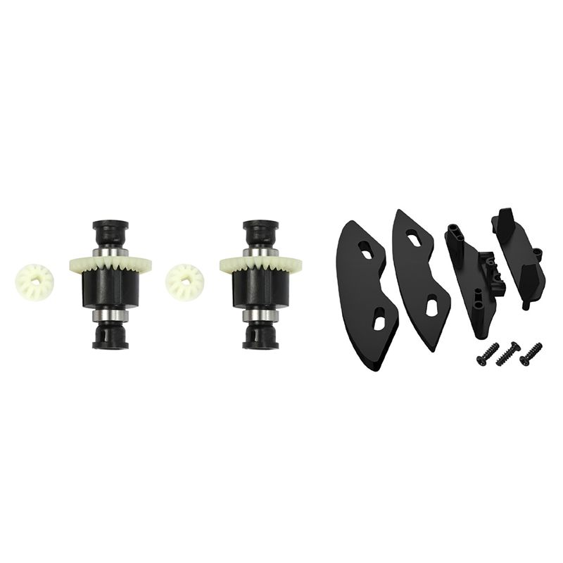 2 Set RC Car Spare Parts: 1 Set RC Car Differential Assembly & 1 Set Front Bumper Assembly Anti-Collision Component