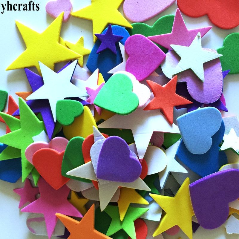 1bag(15-250PCS)/LOT,Mixed shape foam stickers Irregular geometric figure Foam puzzle Early educational toy Kindergarten crafts