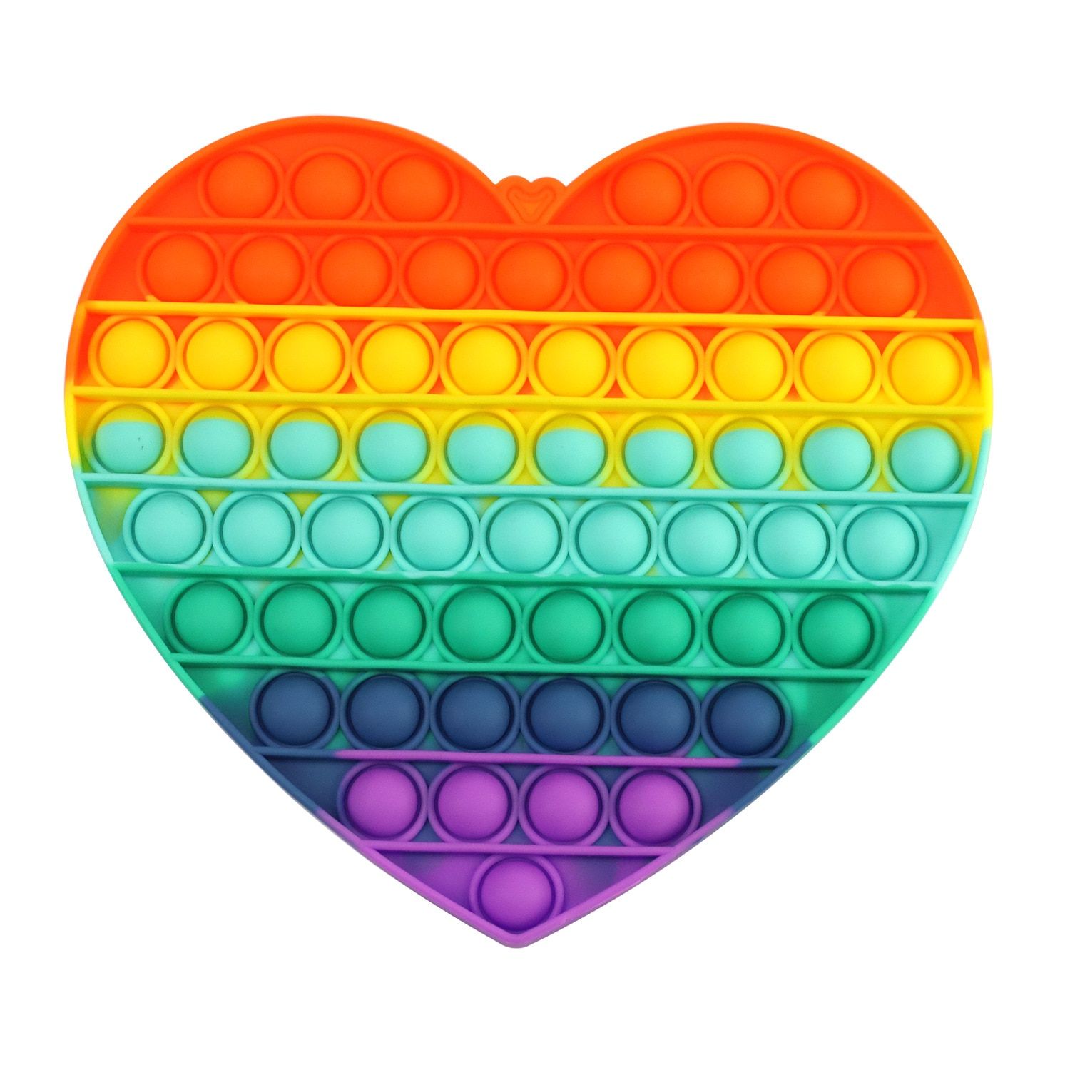 Big Size Rainbow Color Push Bubble Fidget Sensory Toy Round Square Heart Octagon Silicone Stress Reliever Playing Board Coaster