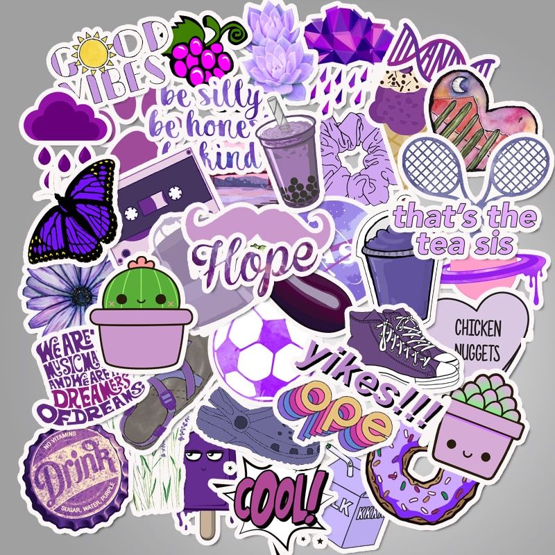 50 PCS Vsco Cartoon Stickers Pack For Kawaii Girl Kids Things Waterproof Rock Stickers On Laptop Fridge Skateboard Suitcase