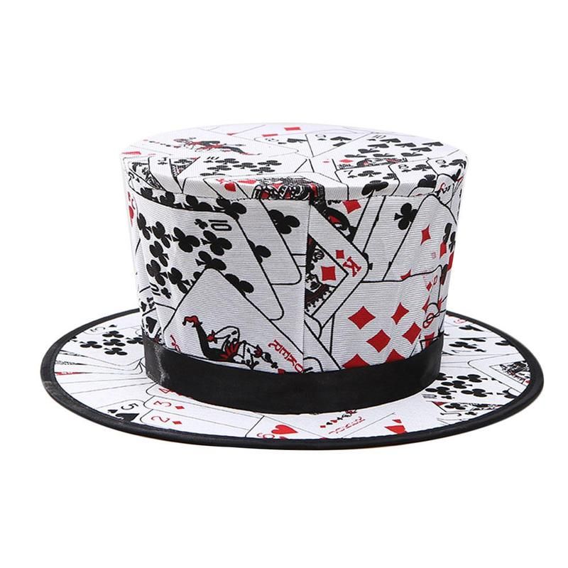Folding Top Hat Toys Magician Close-up Hat Stage Trick Bag With Dark Spring Costume Props Perform C3C9