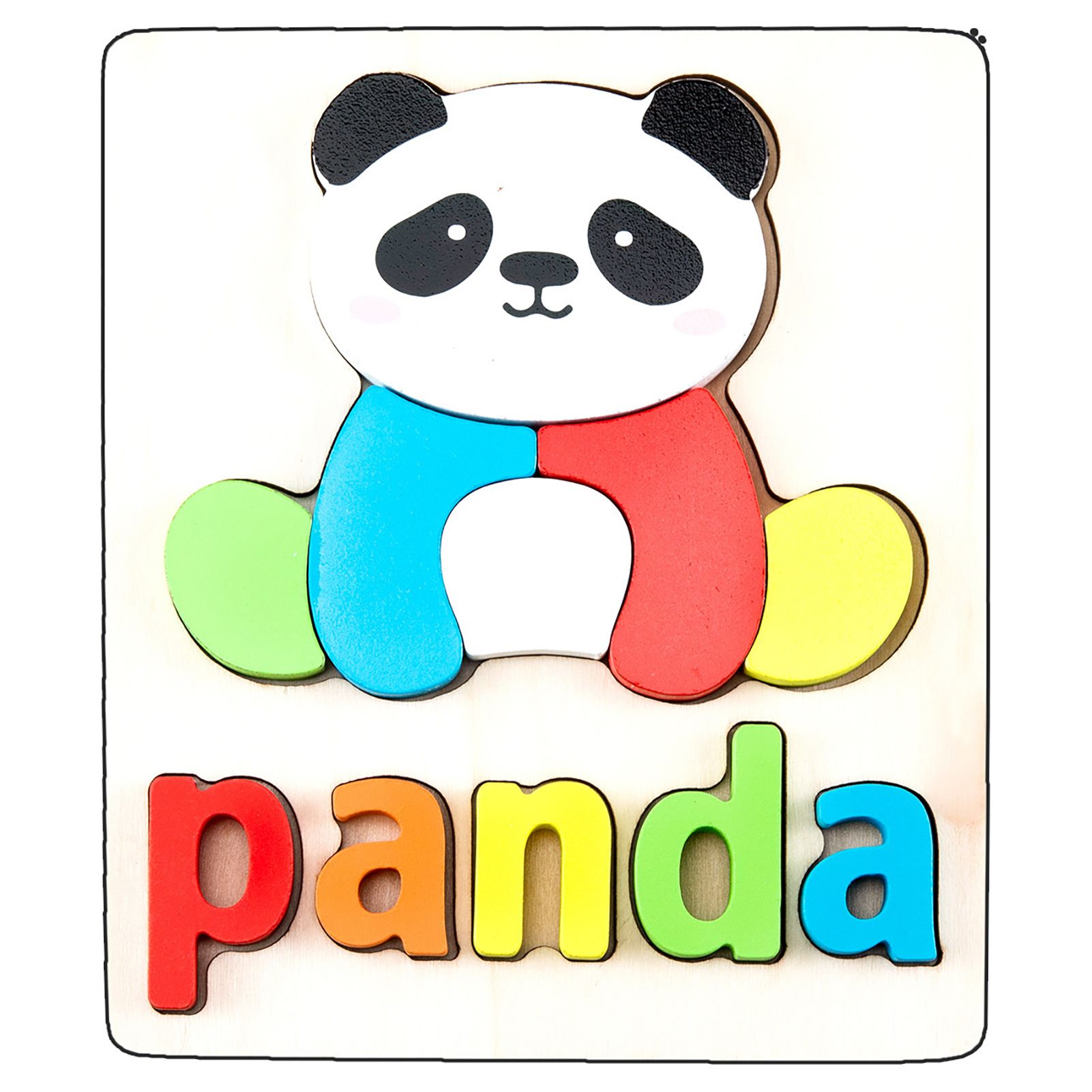 Smooth Surface Hand-eye Coordination Wood Color Words Animal Shape 3D Puzzles for Kids