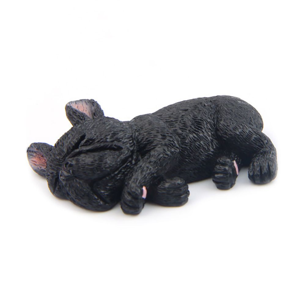 2inch PVC Sleeping Lying Dog French Bulldog Doll Figurine Toy Car Home Decor