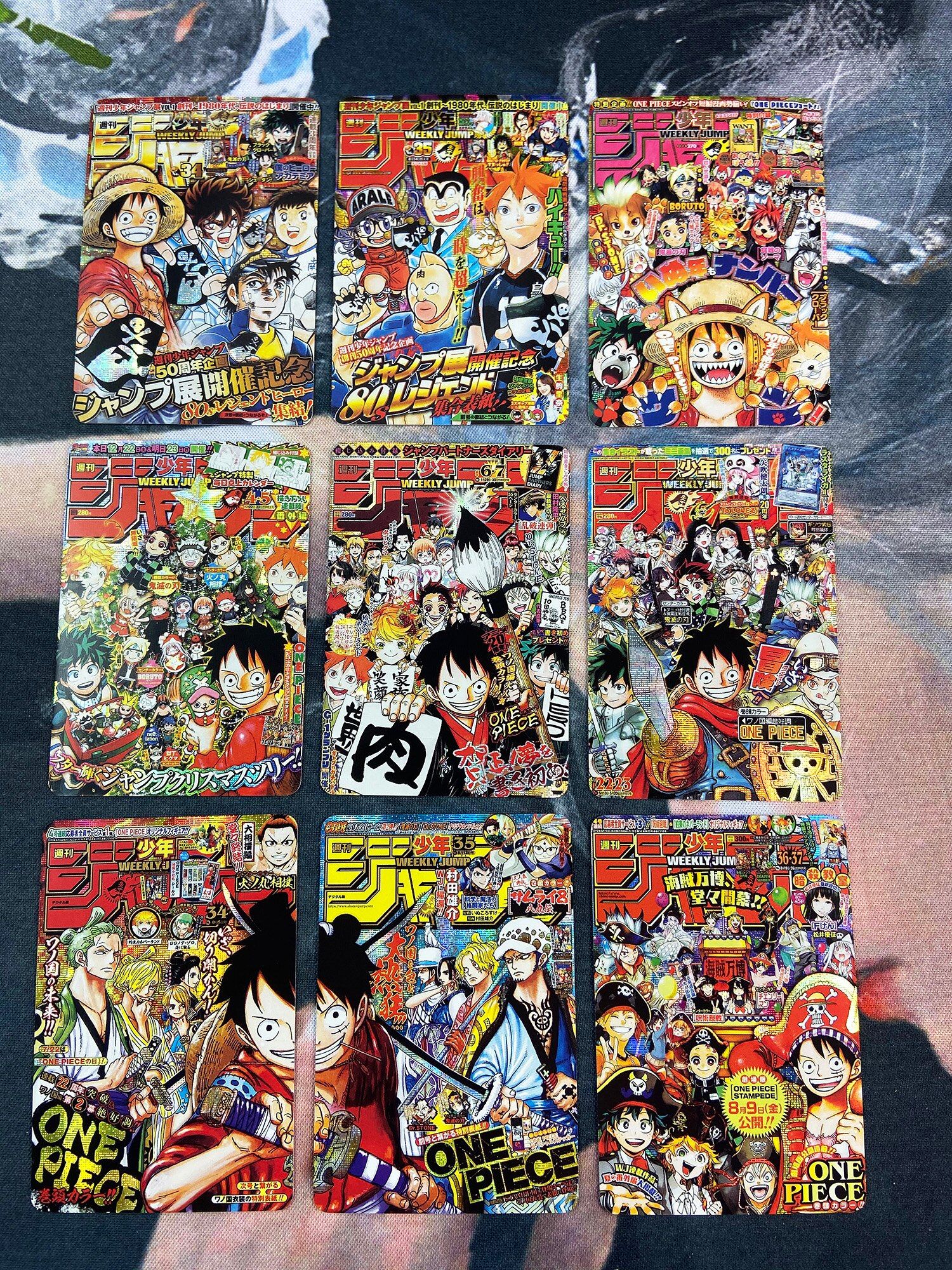 9pcs/set Jump Youth Weekly Cover Card One Piece Saint Seiya Toys Hobbies Hobby Collectibles Game Anime Collection Cards