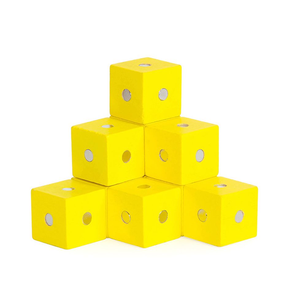 10Pcs Wooden Magenetic Cubic Blocks Bricks DIY Building Educational Kids Toy