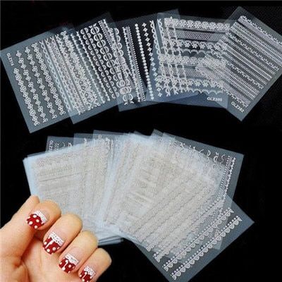 30 Sheets/Lot Nail Sticker Multi-patterns Colorful Nail Art Design Bling Shinning Butterfly Self Adhesive Nail Tattoos 3D Decals