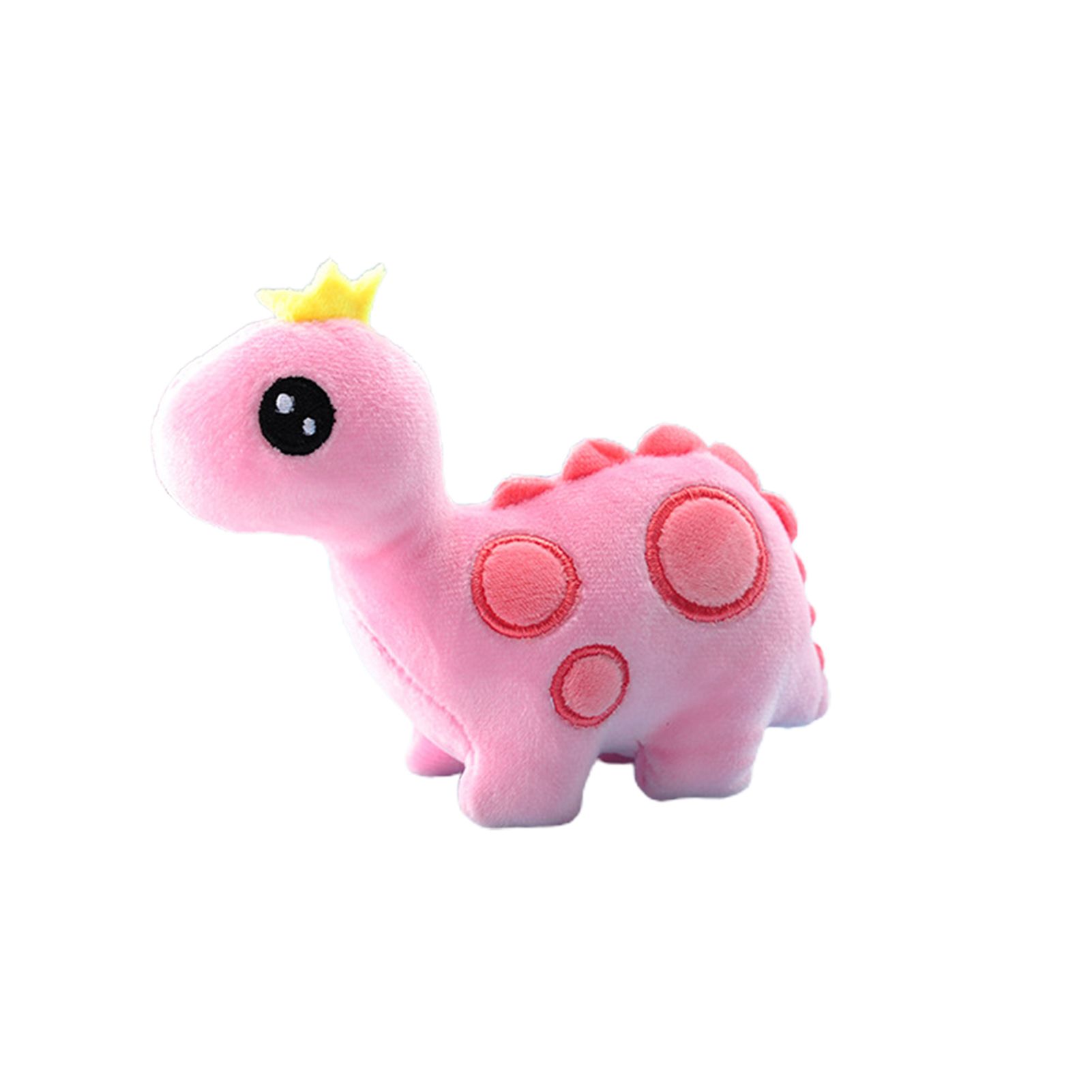 Mini Cute Cartoon Crown Dinosaur Soft Plush Doll Hanging Toy Bag Pendant Decor
