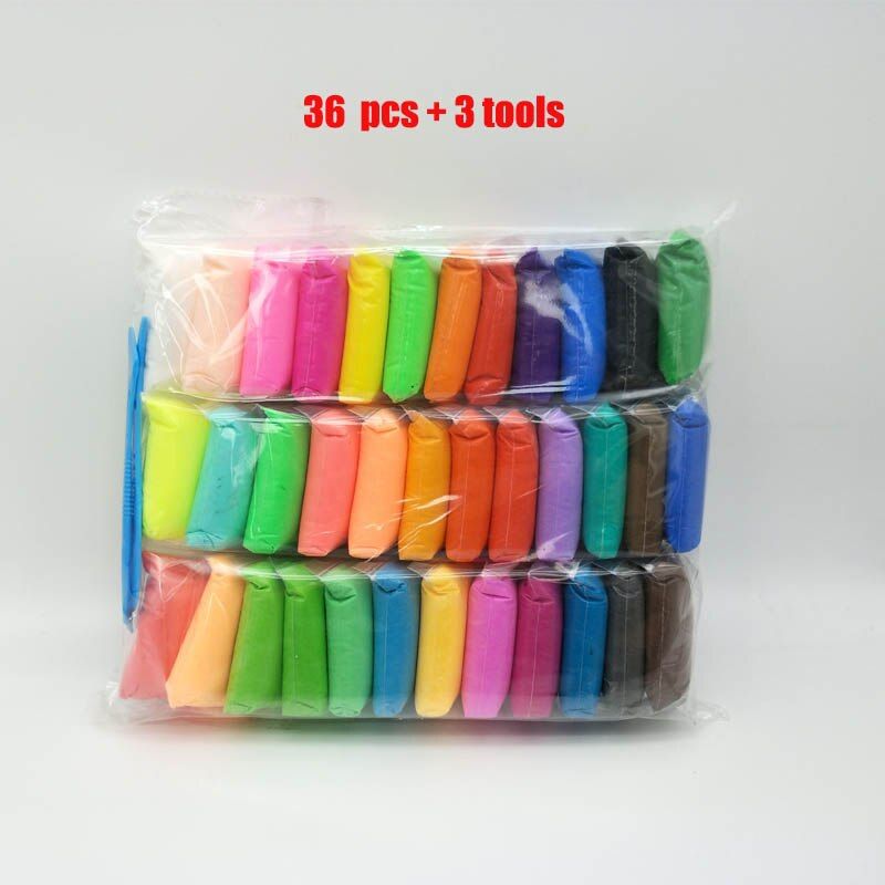 24/36 Colors With Tools Air Drying Super light Plastic Clay Plasticine Colorful Plasticine Polymer Educational Soft Clay Dough