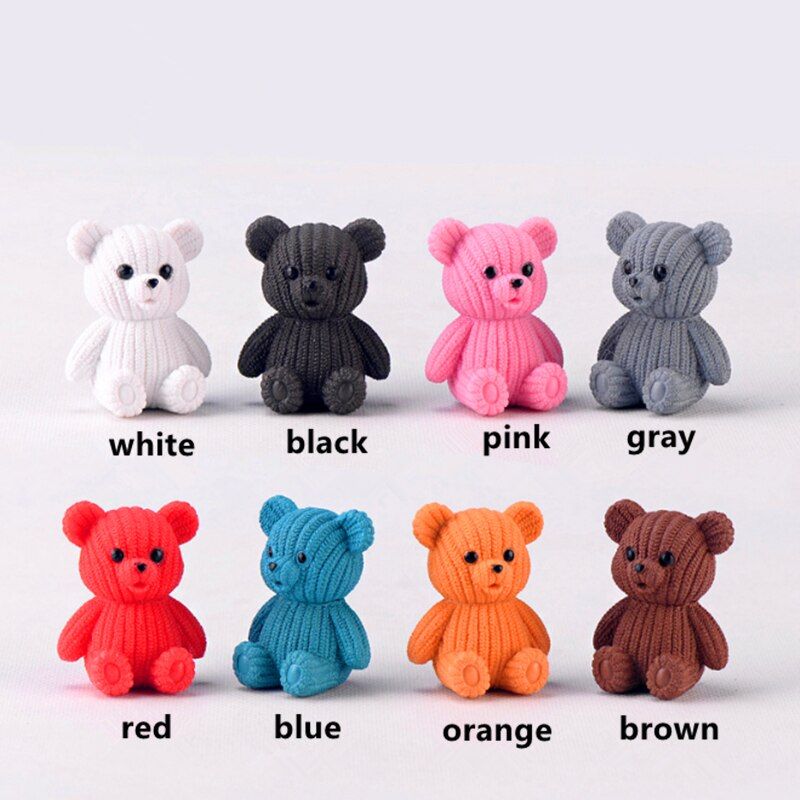Mini Cute Resin Bear Action Figure Cartoon  Bear Model Figure Toy home decoration accessories Kids Girls Birthday Gift