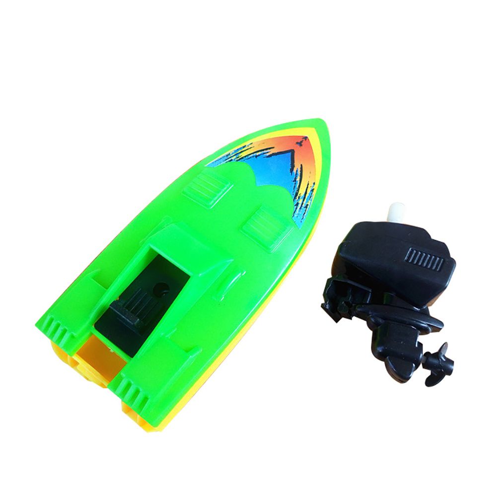 Plastic Wind-up Speed Boat Motorboat Kids Children Summer Water Sports Bath Toy