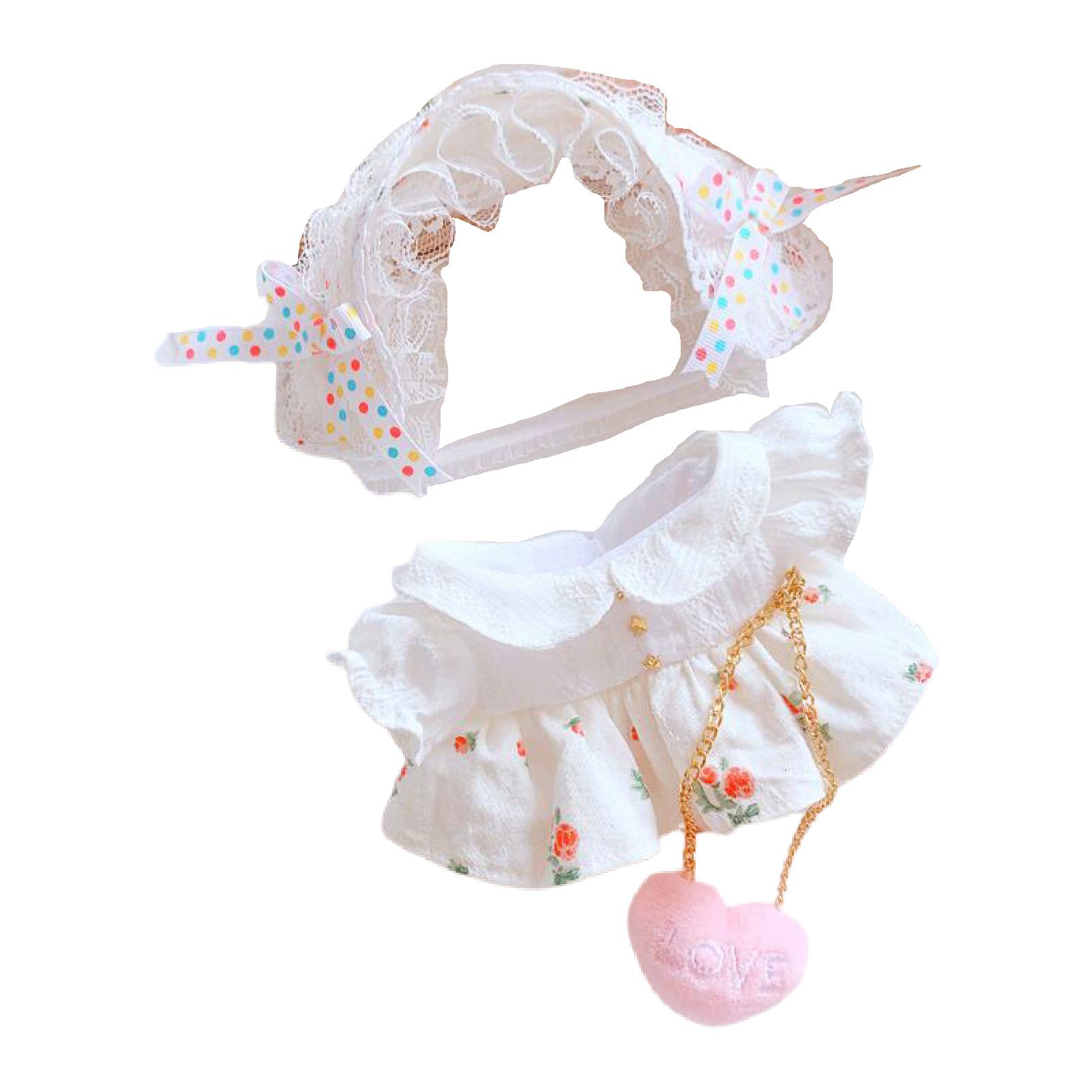 Doll Toy Skirt No Deformation Idol Plush Toy Dress with Heart Shaped Bag
