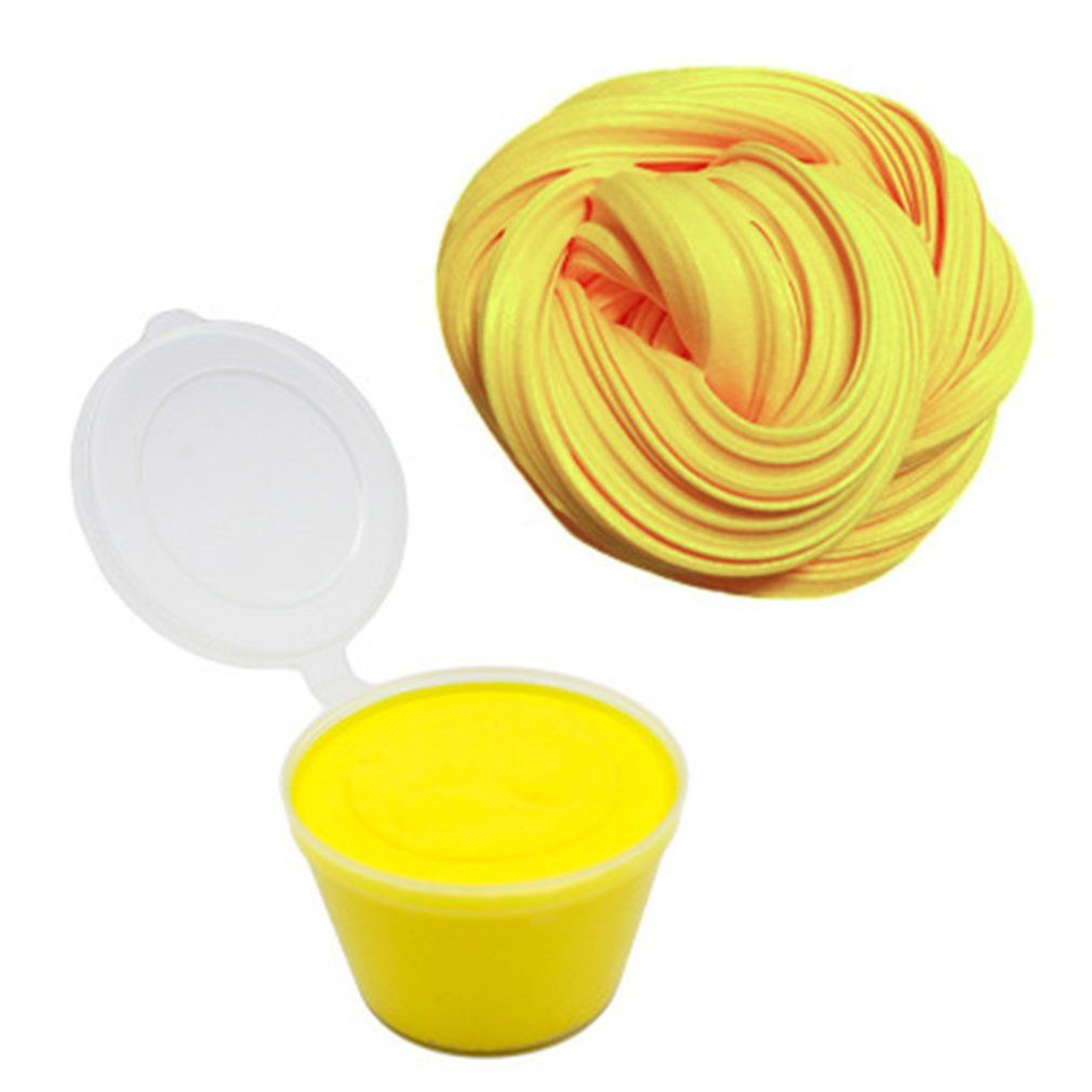 Stress Relief Fluffy Floam Slime Craft Mud No Borax Cotton Slime Clay Yellow