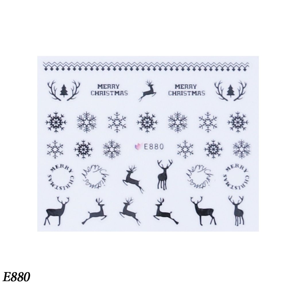 3D Cute Christmas Stickers For Nails Snowman Santa Self Adhesive Slider New Year Xmas Nail Art Decoration Decal Wraps CHE875-896