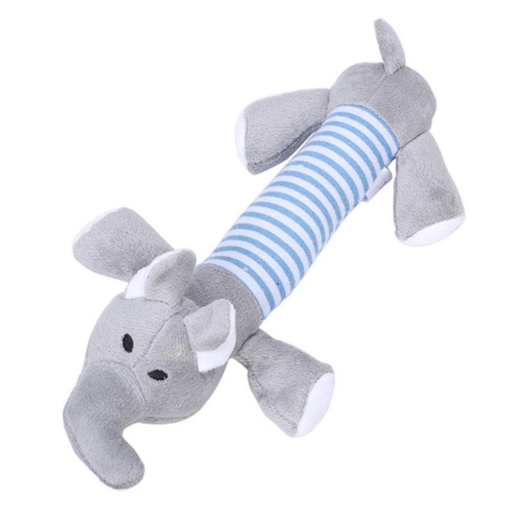 Pet Dog Cat Funny Fleece Plush Dog Toy Squeak Chew Sound Toy pig Plush Toys gray