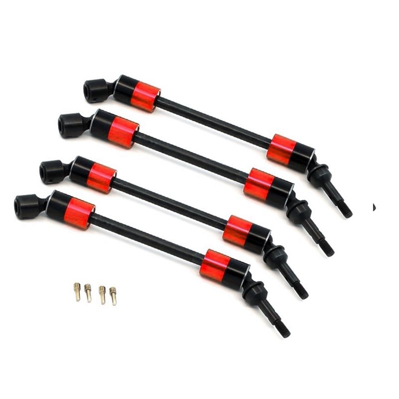 4Pcs Steel CVD Universal Joint Drive Shaft Axle Upgrade Parts for Traxxas 1/10 E-Revo Summit RC Car Accessories,Red