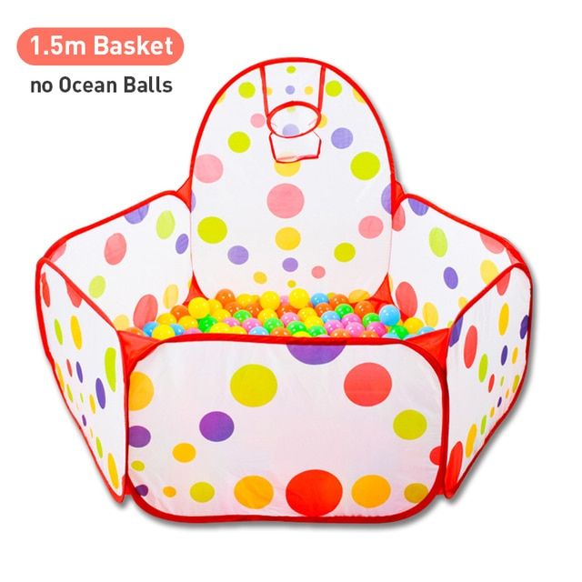 Baby Playground Playpen Portable Children Ocean Ball Dry Pool Park with Basketball Folding Indoor Outdoor Kids Balloons Toys