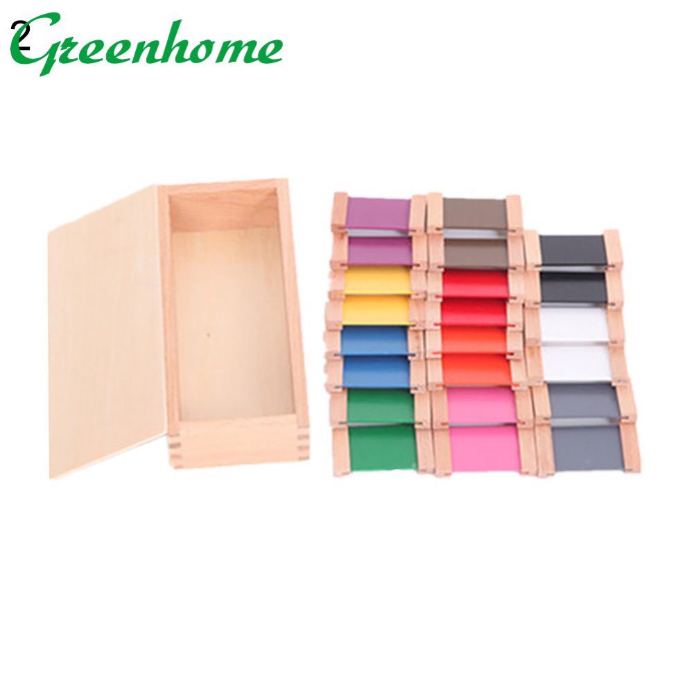 Greenhome Montessori Sensory Color Card Wood Box Preschool Children Kids Educational Toy