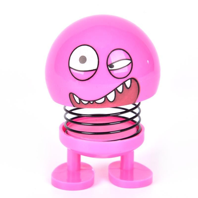 Creative Car Decoration Jewelry Spring Shaking Head Colour Doll Expression Pack Red