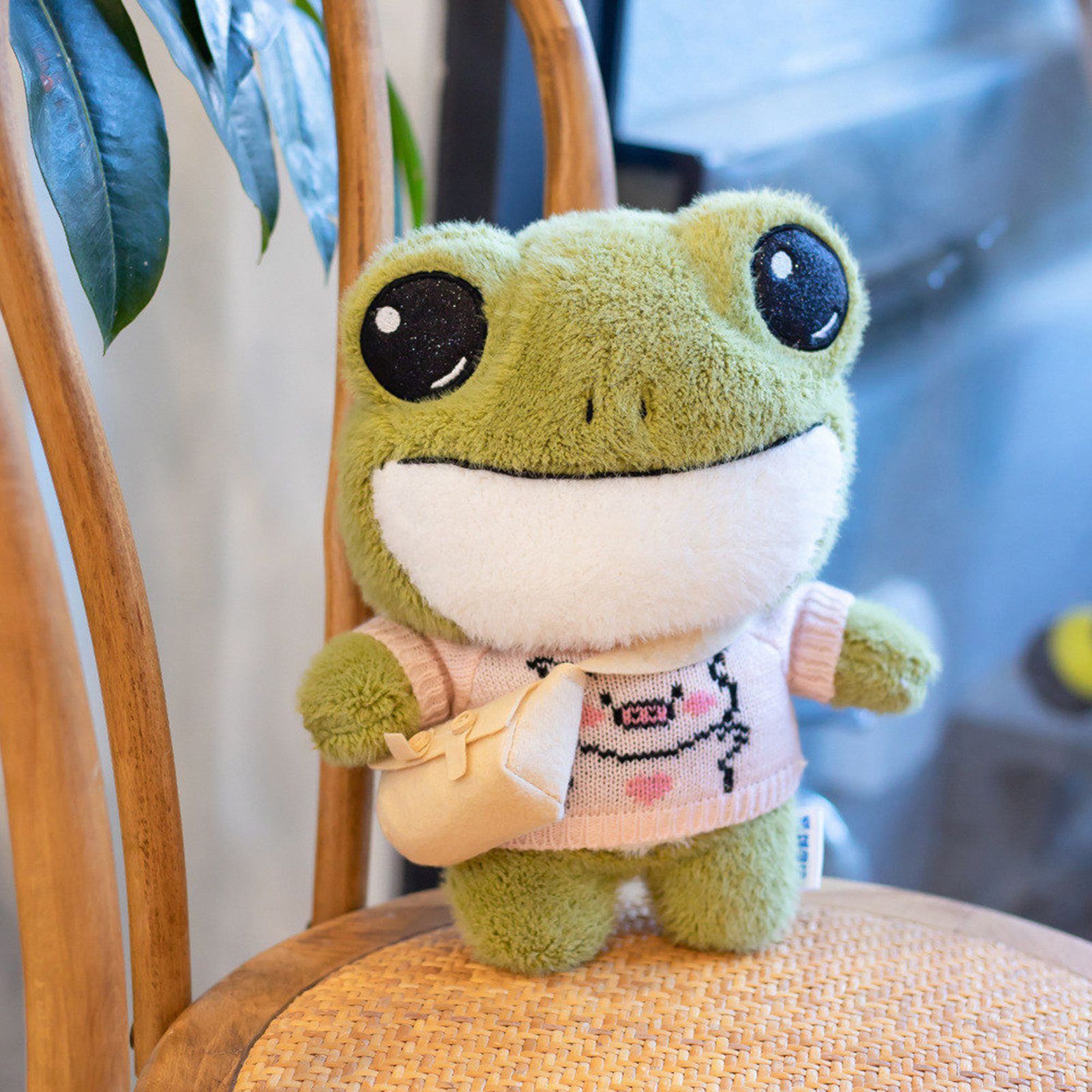 Plush Doll Cartoon Interesting Expression Lovely Vivid Frog Plush Toy for Children