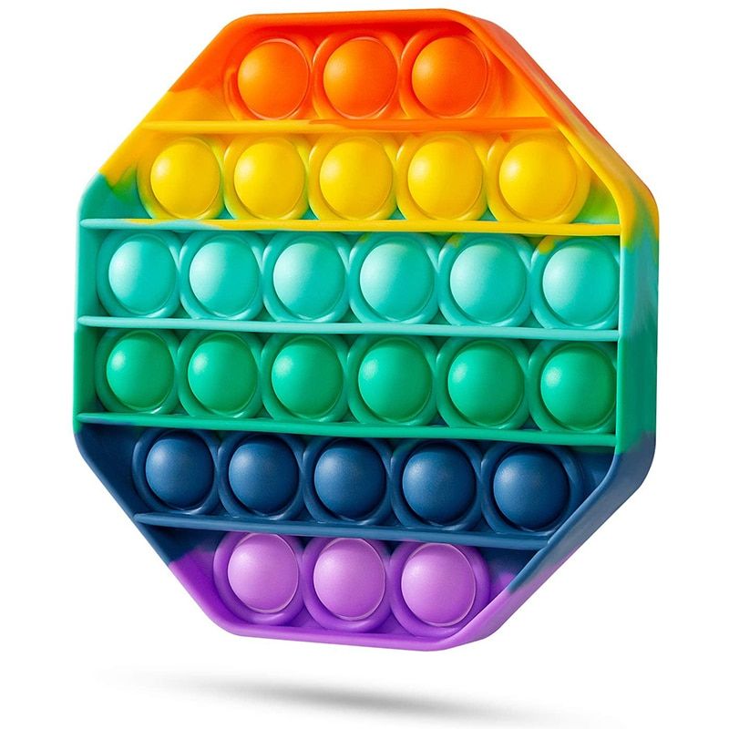 Push Pop Bubble Toys Multicolors Round Square Octagon Autism Needs Stress Reliever Sensory Toy  Kids Anti-stress Games