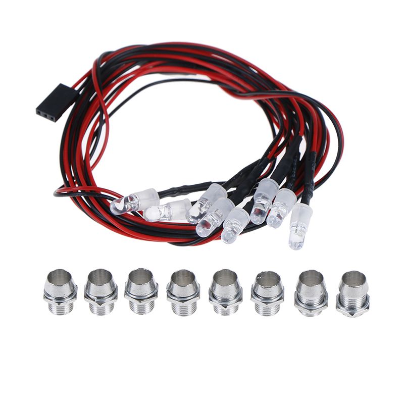 8 LED 5mm White Color Red Color LED Light Set for HSP RC Cars