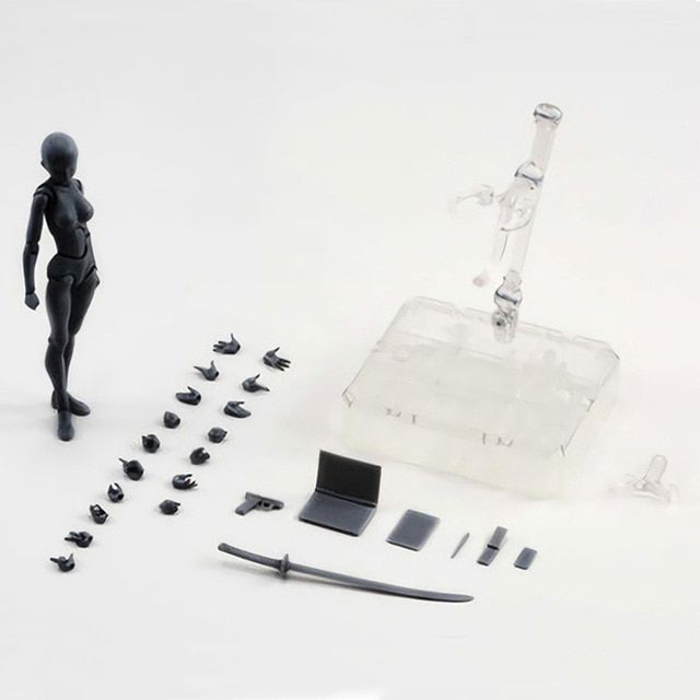 14cm Artist Art Painting Anime Figure Sketch Draw Male Female Movable Body Chan Joint Action Figure Toy Model Draw Mannequin 001