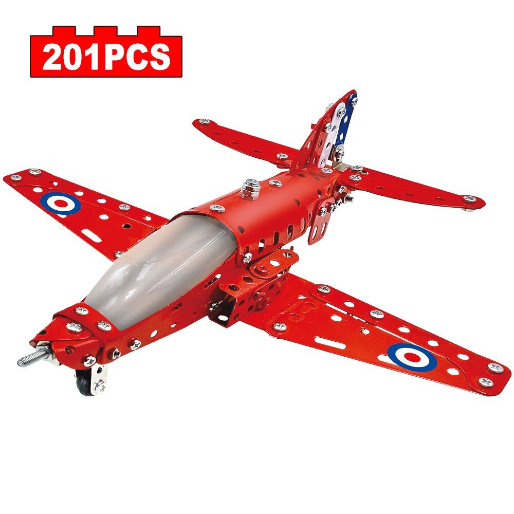 201pcs City Series Technic Metal Airplane Building Blocks Assembled Airliner DIY Bricks Model Toys For Children Birthday Gifts