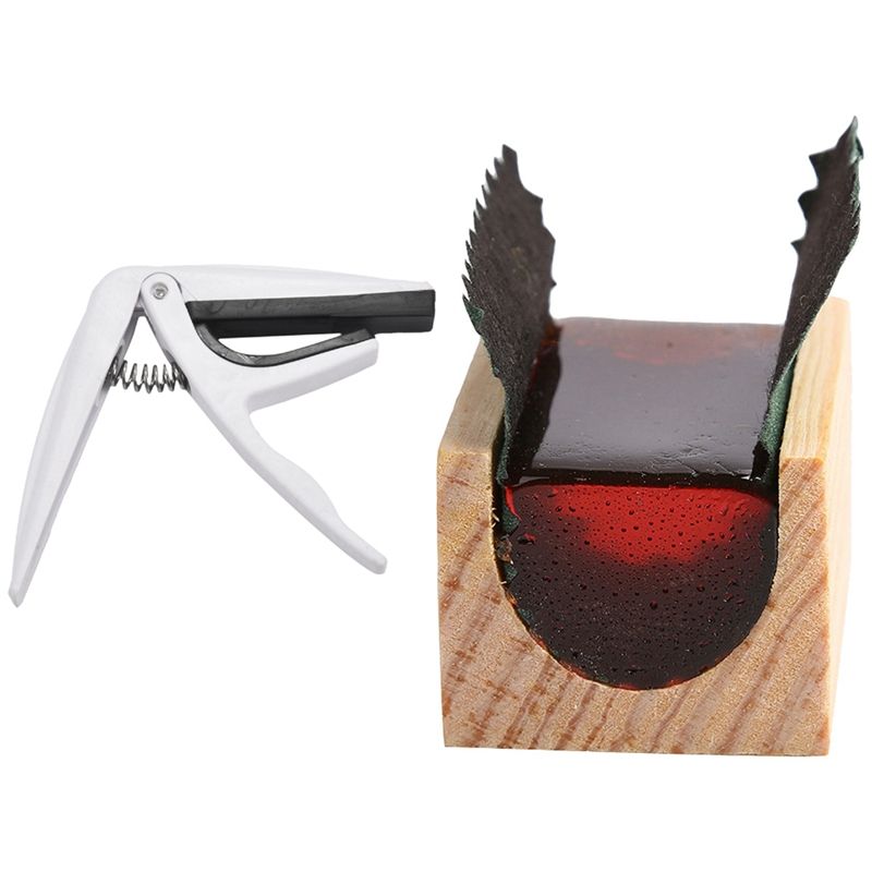 1 Pcs Quick Change Trigger Capo Key Clamp No.02 White & 1 Pcs Low Dust Rosin High Purity Resin