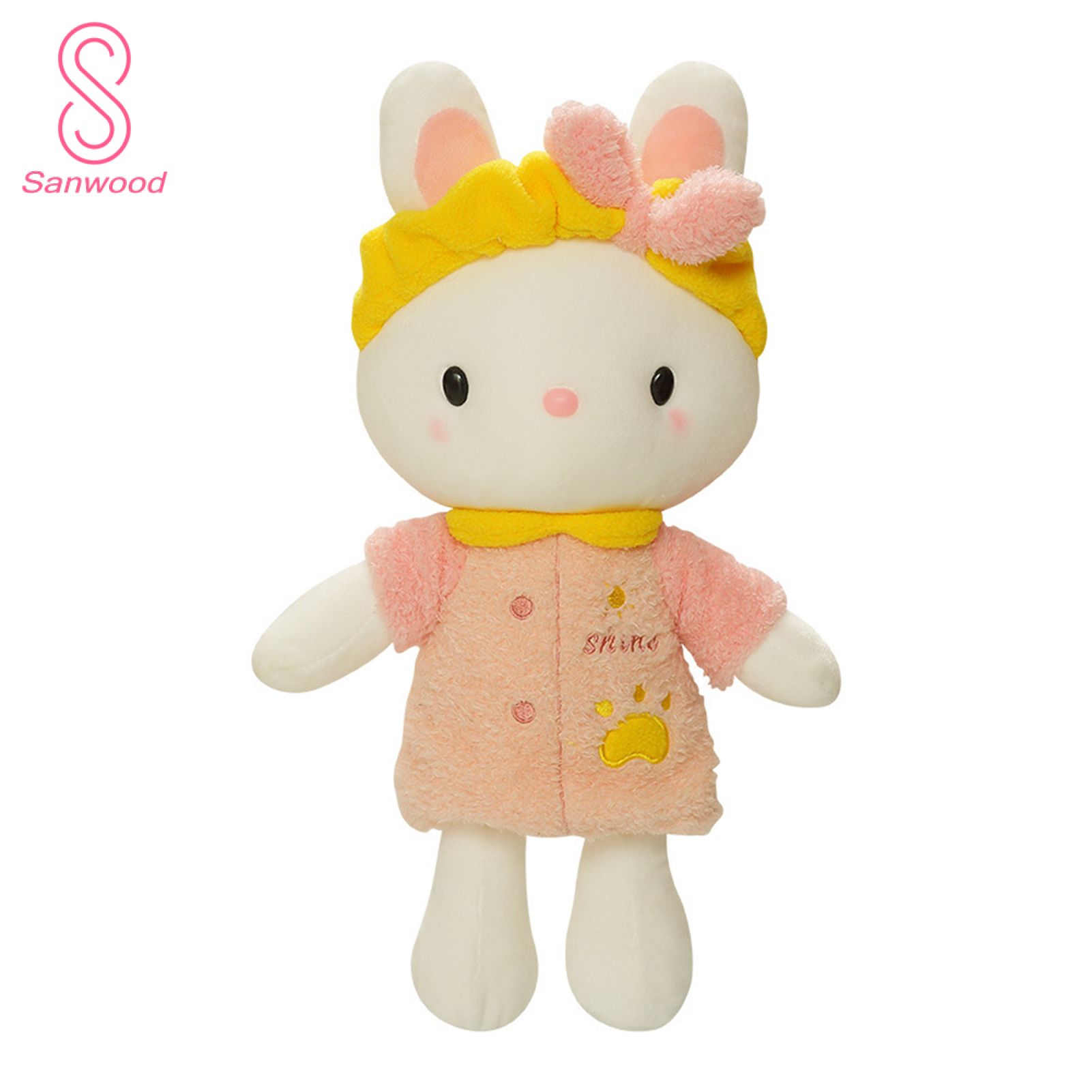 Plush Doll Cartoon Design Birthday Gift PP Cotton Bunny Shape Pillow Toy for Children