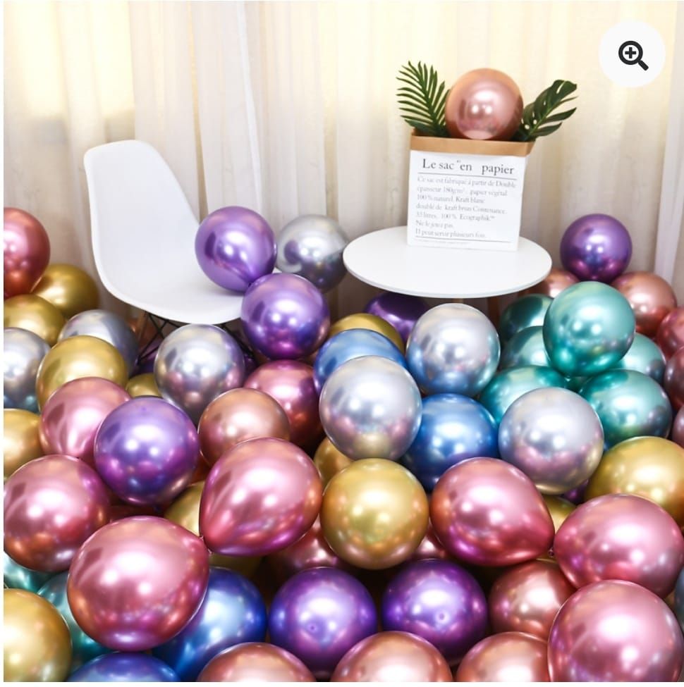 Solid Metallic Balloons for Decoration, 10-12 inch Pack of 15 Balloons