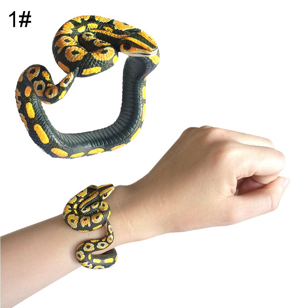 Simulation PVC Python Snake Bracelet Prank Tricks Toy Halloween Party Supplies