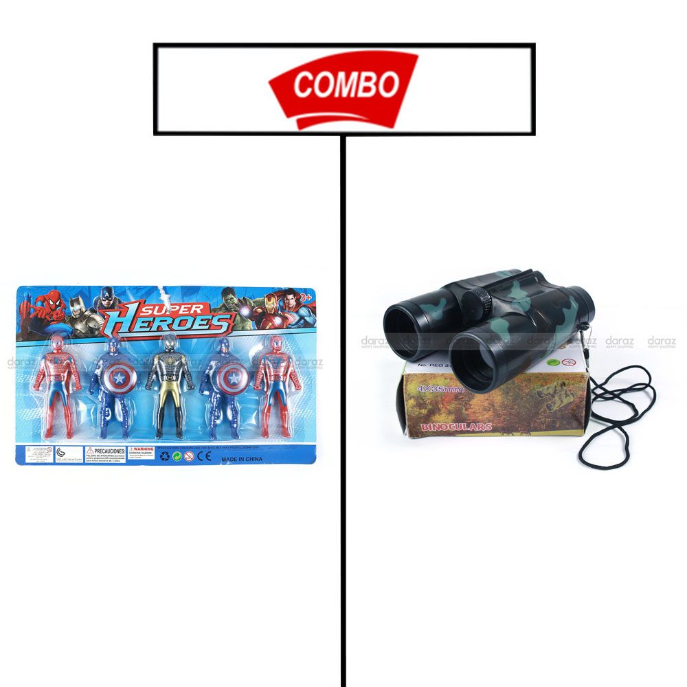 AVENGERS TOYS SET & BINOCULAR COMBO PACK FOR KIDS