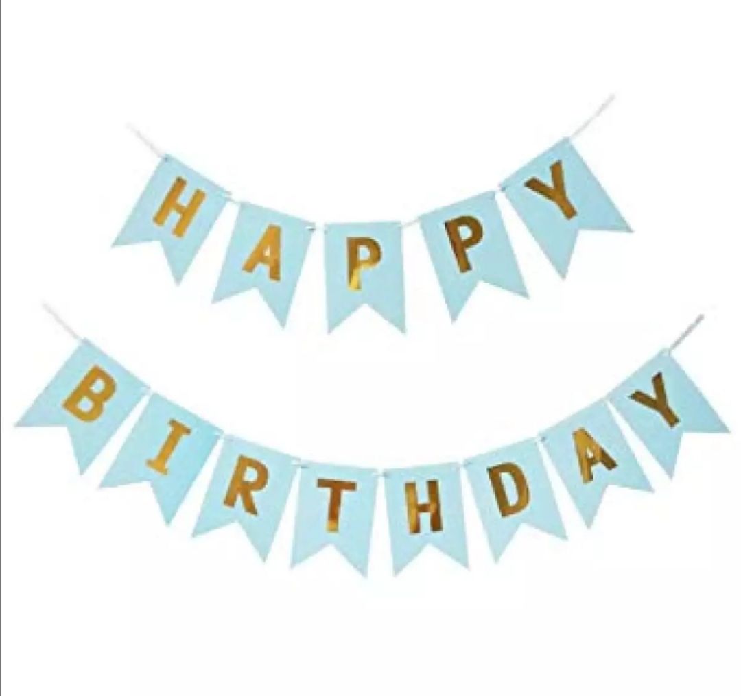 Originall China Glitter Happy Birthday Bunting Banner with Shimmering Gold Letters (Chose any color)