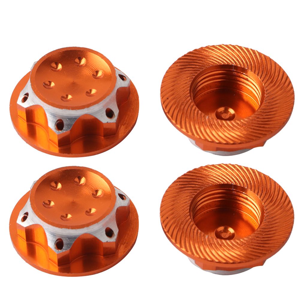 Yfashion 4Pcs Aluminium Alloy Wheel Hub Cover Antidust Cover CNC17mm  Nut Adapter for Losi eam C HSP Redcat raxxas 1/8 RC Car