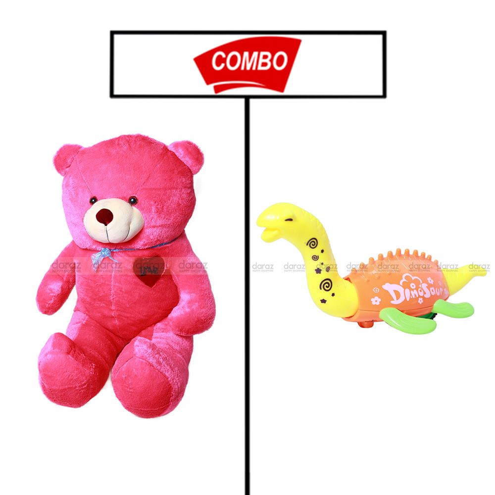 1 PCS TEDDY AND 1 PCS DAINASOR TOY FOR YOUR BABY