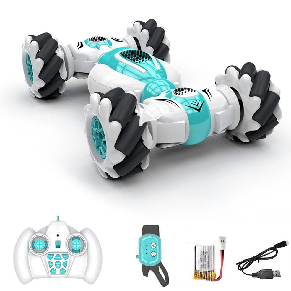 S-012 2.4G Mini Remote Control RC Car  Double-Side Roll Rotary Car Toys
