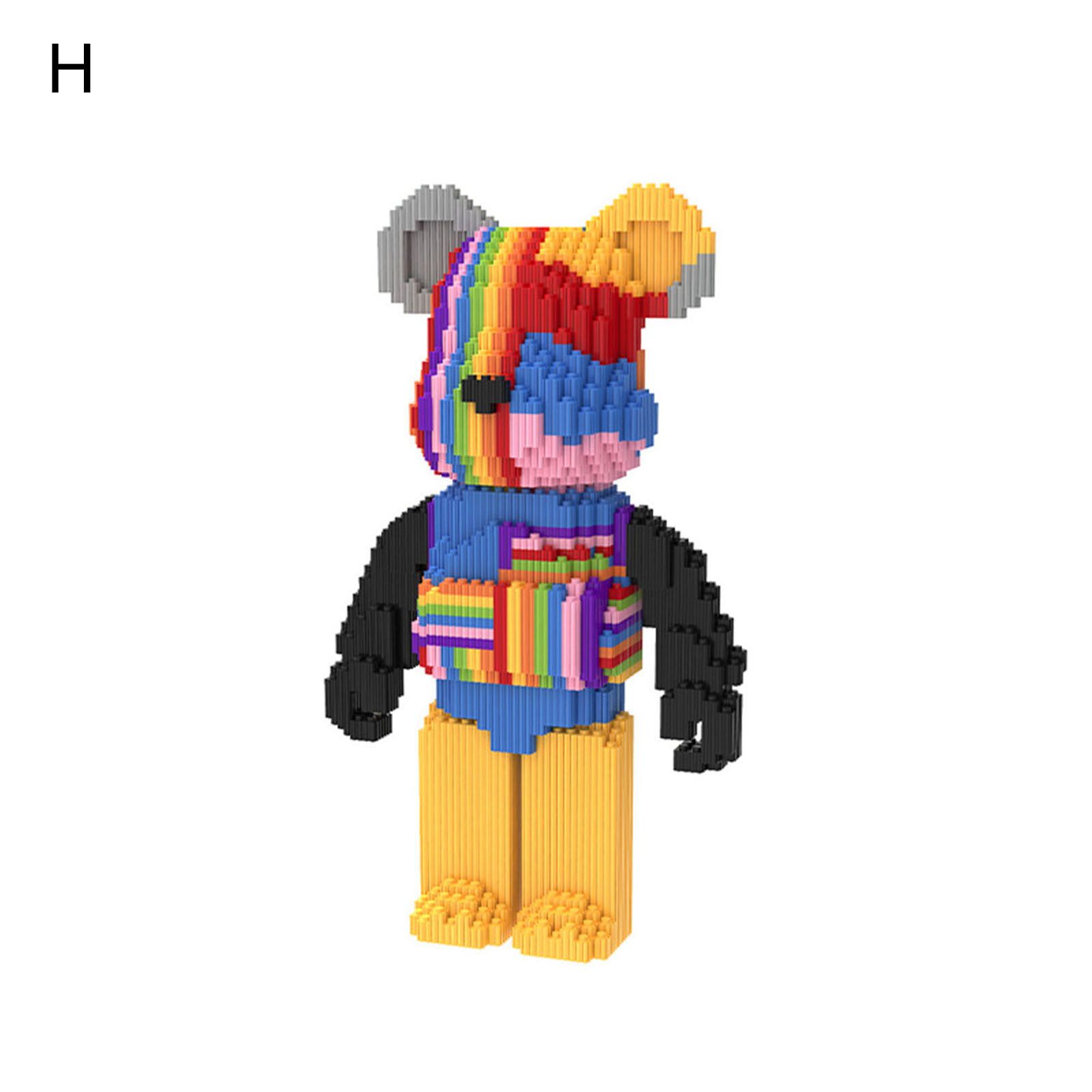 Color Puzzle Toy Hands-on Ability Multifunctional Smooth Particles Gloomy Building Blocks Toy Violent Bear Brick for Room Decoration