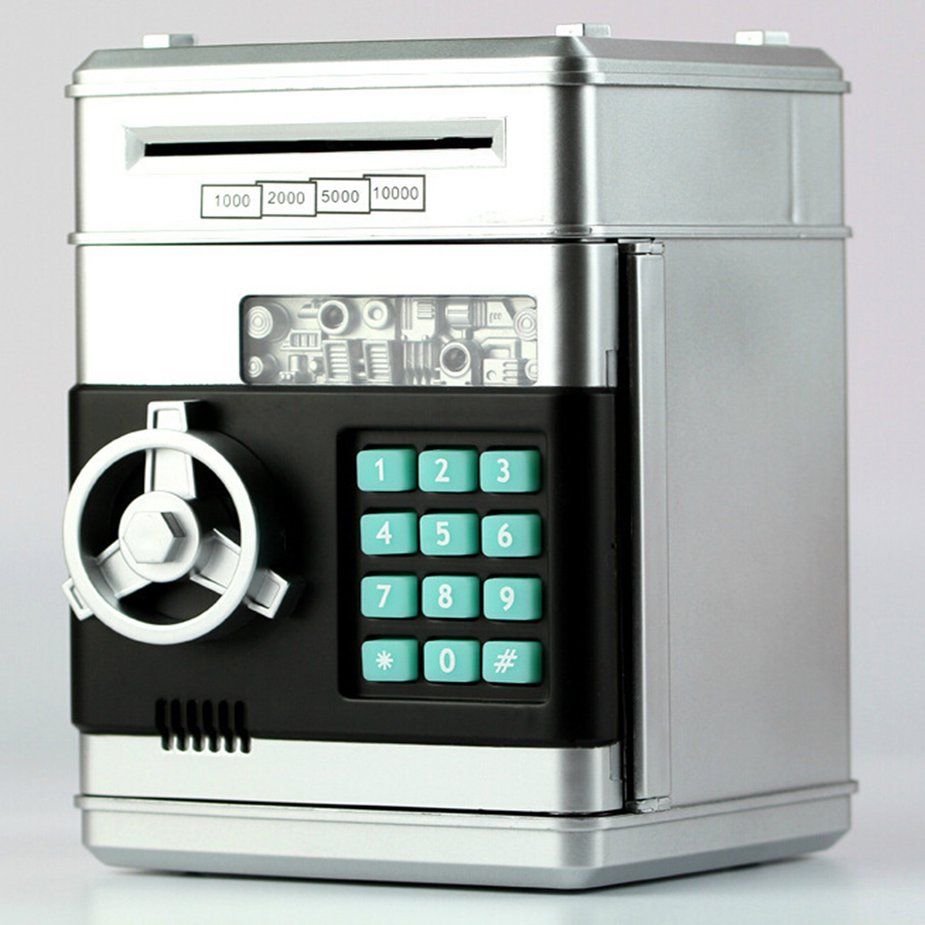 Kids Cartoon Electronic Money Bank Mini ATM Password Coins Money Savings Box