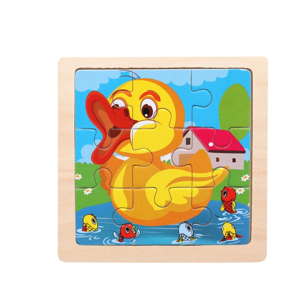 MA Small Puzzle Children's Puzzle 9 Pieces Of Woody Forest Animal Story Puzzle