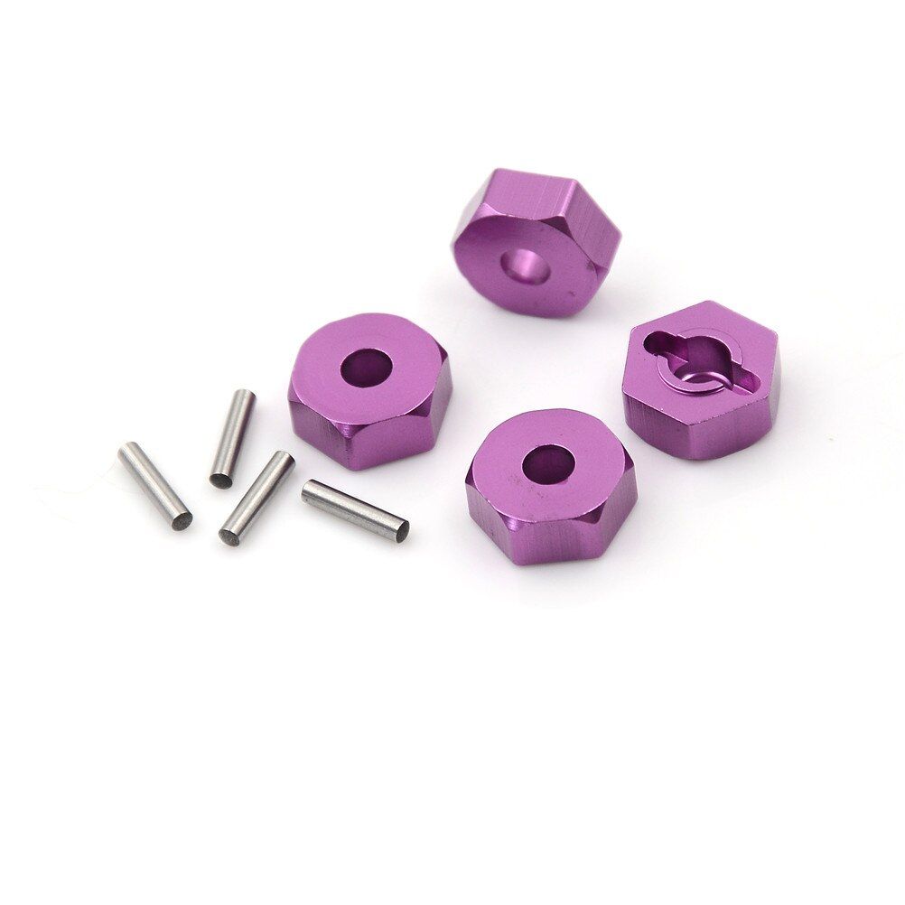 4pcs 12MM 4P HSP 102042 1/10 Upgrade Parts For 4WD RC Car Himoto Aluminum Wheel Hex Nut With Pins Drive Hubs