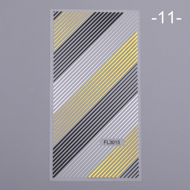 1 Piece Of 3D Gold Nail Sticker With Geometric Wave Line Crack Dot Pattern Nail Decal Stickers DIY Nail Art Decoration