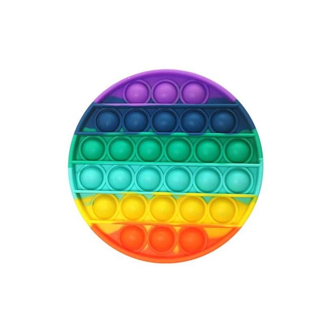 BIG SIZE Rainbow Push Bubble Hear Fidget Sensory Toy Autisim Special Needs Anti-stress Stress Relief Squishy Square Fidget Toys
