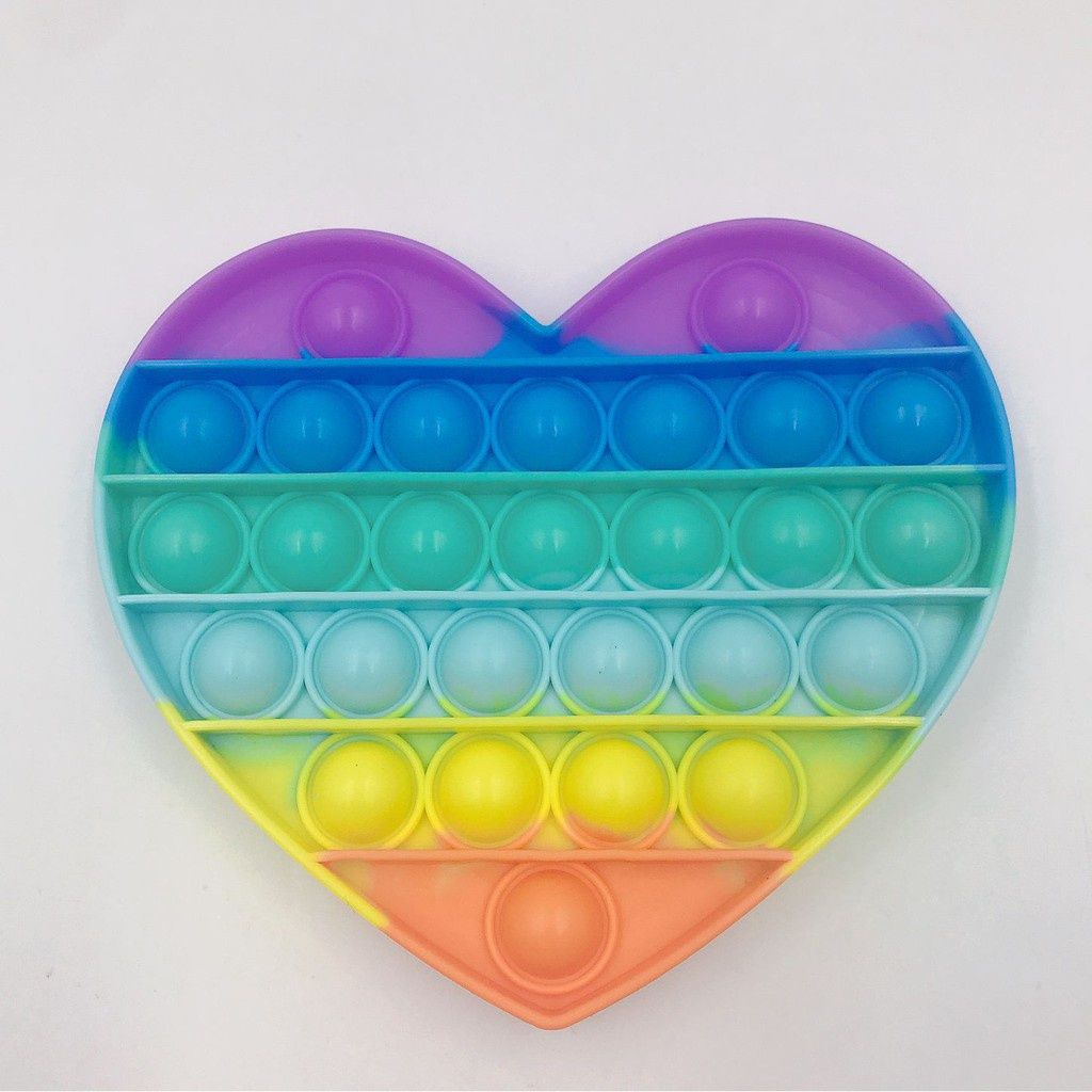 Rainbow Push Funny Pops Bubble Sensory Toy Pop It Fidget Autism Squishy Stress Reliever ToysAnti-stress Mainan