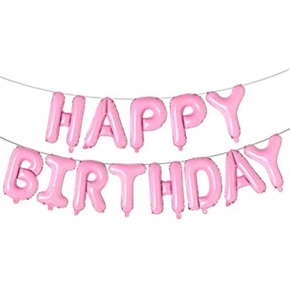 Happy Birthday Balloon Banner, Aluminum Foil Letters Banner Balloons for Party Supplies, Birthday Decorations for Kids