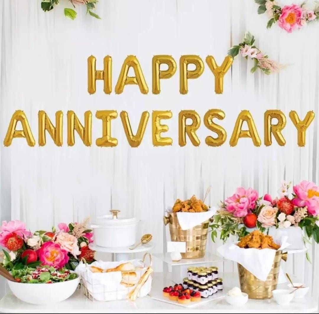 Happy Anniversary 16 Letters Foil Balloons