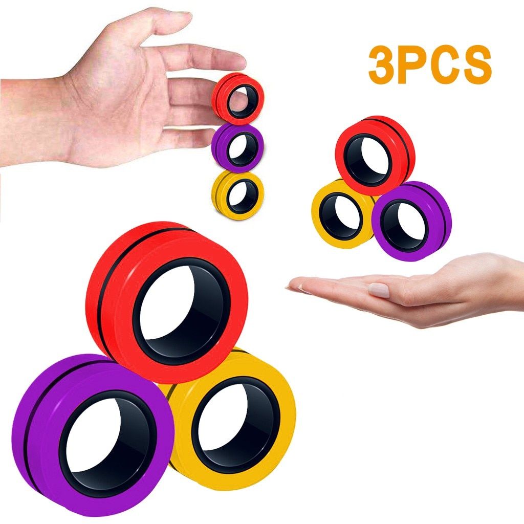 3pc Random Zipper toy magic ring props anti - stress magnetic bracelet tool decompression toy magnetic bracelet J0636