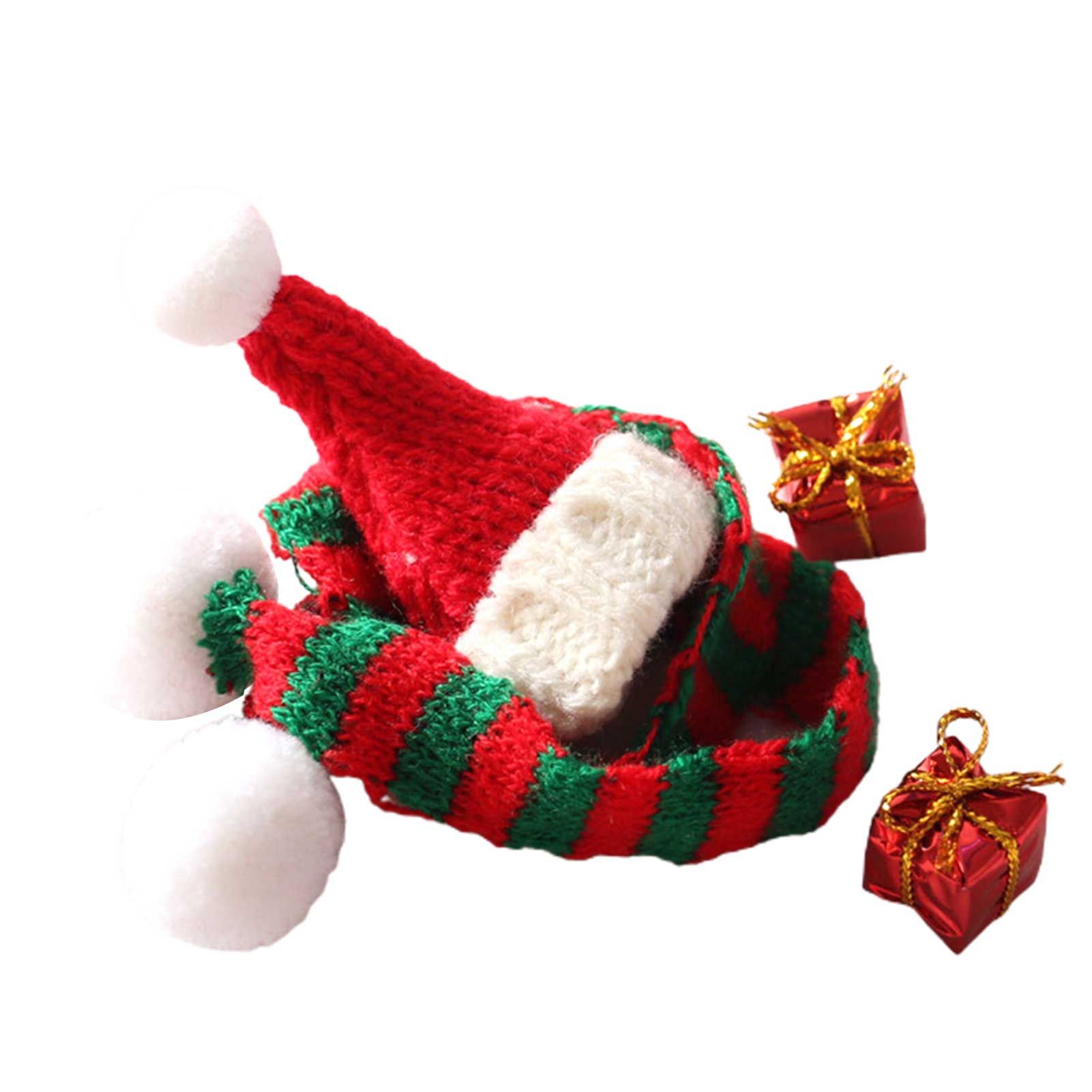 1/12 Dollhouse Mini Simulated Knitted Xmas Hat Gift Box Scarf Model Decor Gift